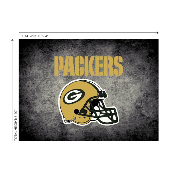 Packers 4x6 Distressed Area Rug Officially Licensed NFL 1