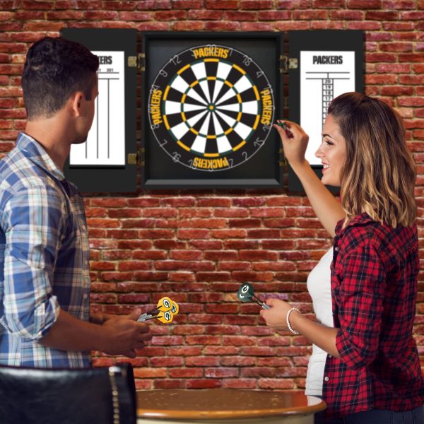 Packers Bristle Dartboard Cabinet Set with Darts 3