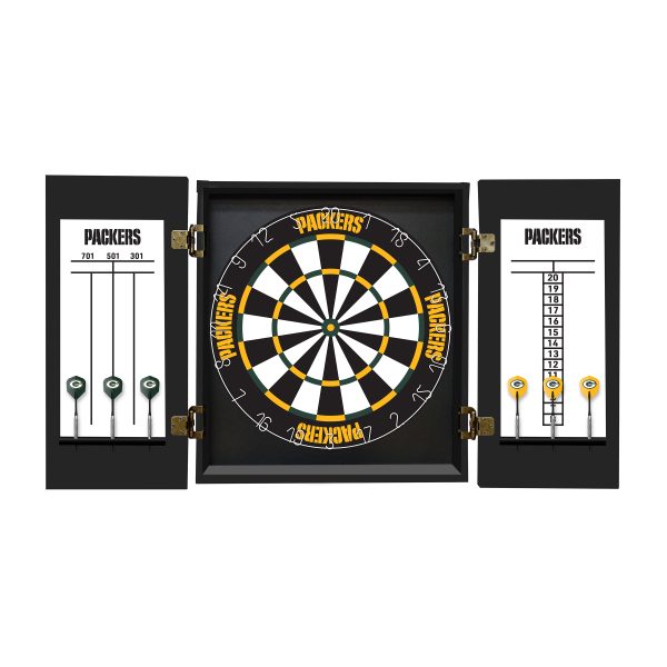 Packers Bristle Dartboard Cabinet Set with Darts 6