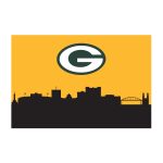 Packers Cityscape 2x3 Hometown Washable Area Rug Green Collection