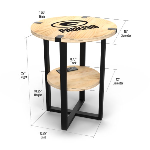 Packers Laser Etched Charging Station Side Table 5