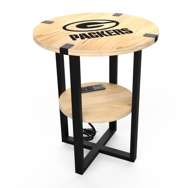 Packers Laser Etched Charging Station Side Table