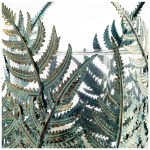 Palen II Large Green/Gold Metal Fern Leaf Table Candle Holder