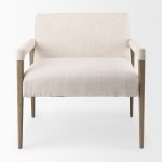 Palisades Cream Upholstery w/ Solid Wood Accent Chair