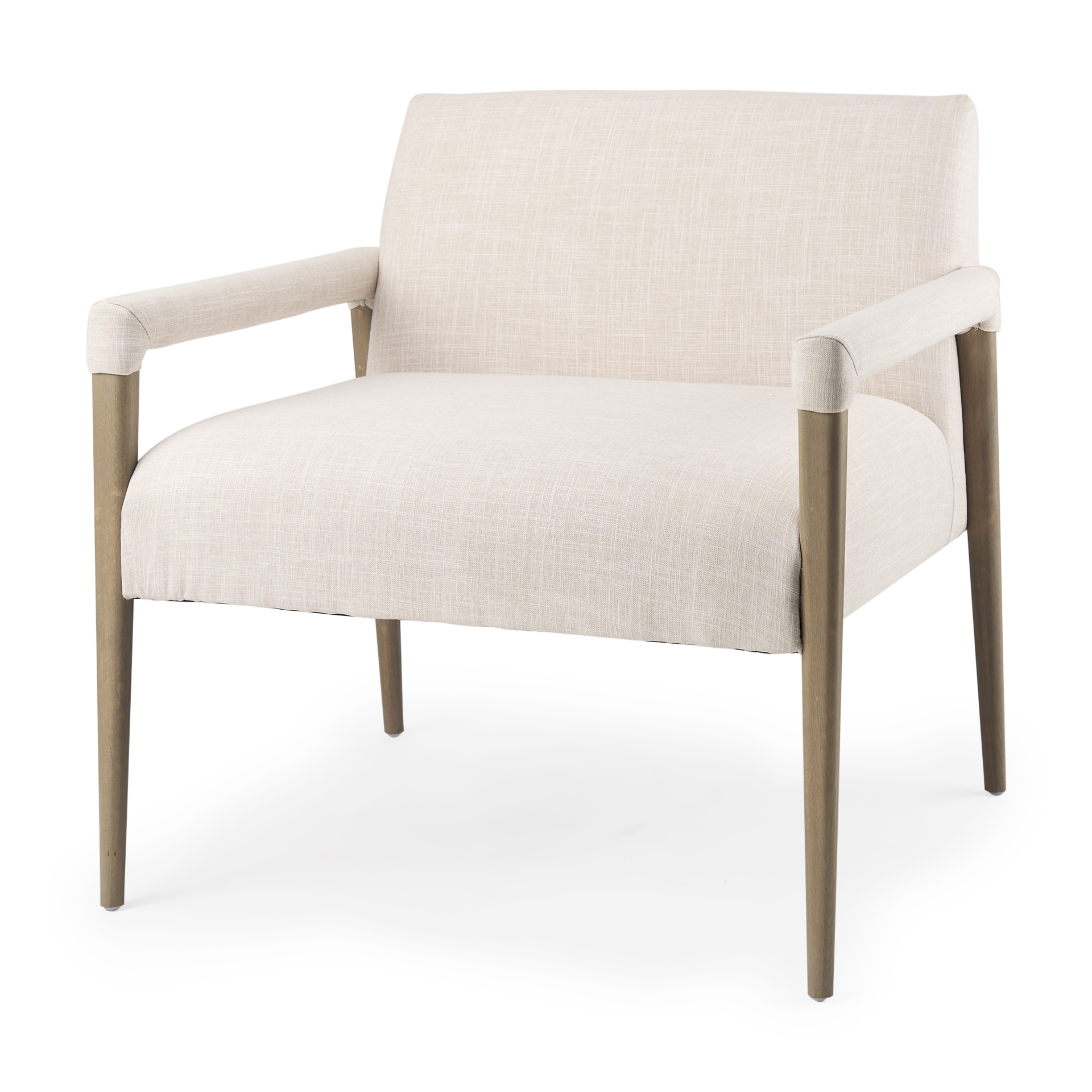 Palisades Cream Upholstery w Solid Wood Accent Chair