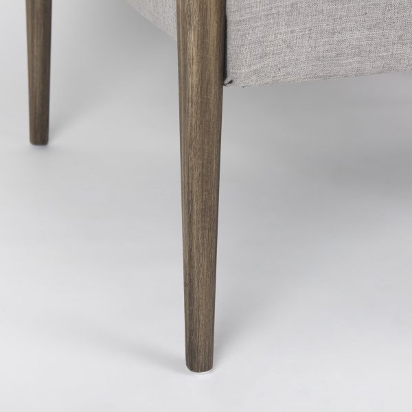 Palisades Gray Fabric w Brown Wood Frame Accent Chair 10