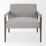 Palisades Gray Fabric w/ Brown Wood Frame Accent Chair