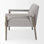 Palisades Gray Fabric w/ Brown Wood Frame Accent Chair