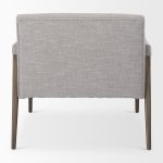 Palisades Gray Fabric w/ Brown Wood Frame Accent Chair