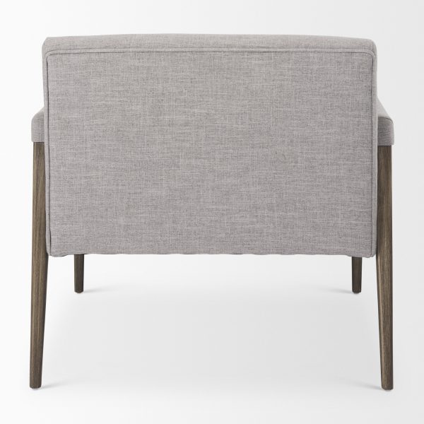 Palisades Gray Fabric w Brown Wood Frame Accent Chair 4