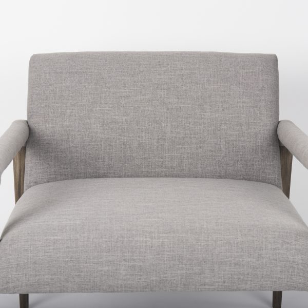 Palisades Gray Fabric w Brown Wood Frame Accent Chair 6