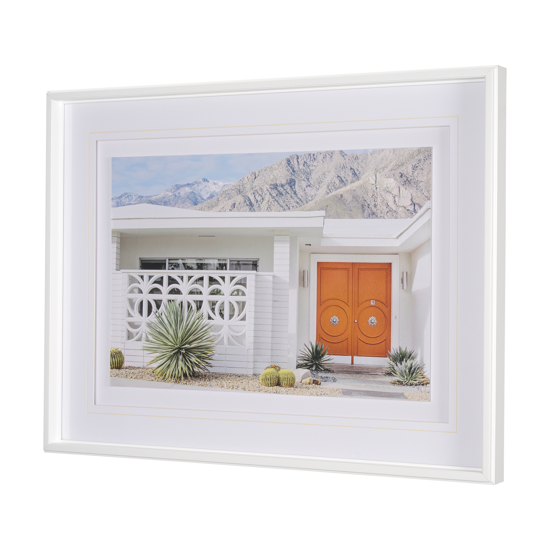 Palm Springs Villa Puerta Naranja Irene Suchocki Hand Embelished Framed Art Print Matted under Glass 3 Palm Springs Villa Puerta Naranja Irene Suchocki Hand Embelished Framed Art Print Matted under Glass - Image 3