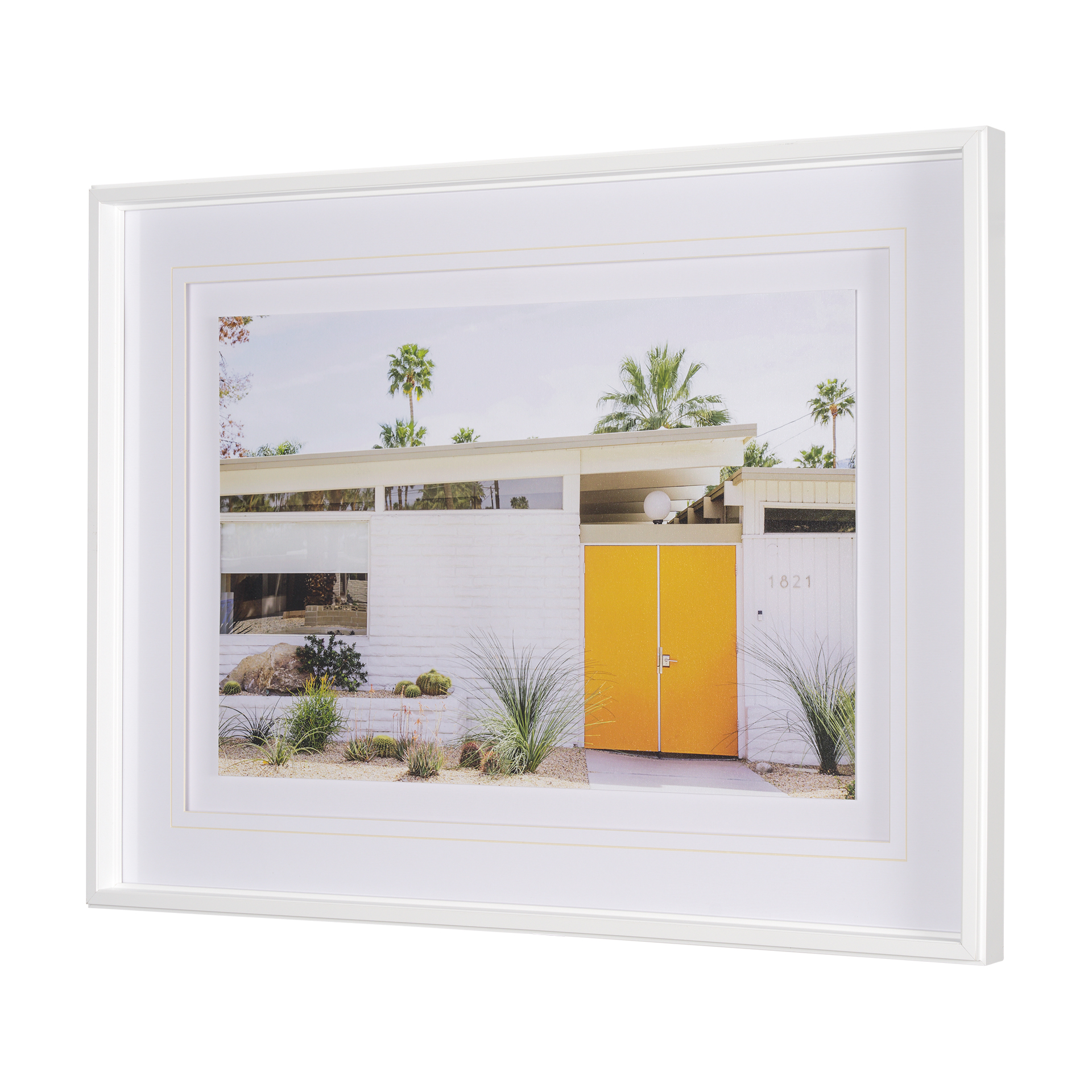 Palm Springs Villa by Irene Suchocki Hand Embelished Framed Art Print Matted under Glass 3 Palm Springs Villa by Irene Suchocki Hand Embelished Framed Art Print Matted under Glass - Image 3