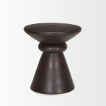 Palmera Dark Brown Wood Pedestal Accent Table