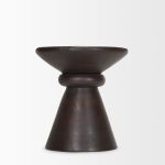 Palmera Dark Brown Wood Pedestal Accent Table