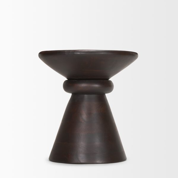 Palmera Dark Brown Wood Pedestal Accent Table 4