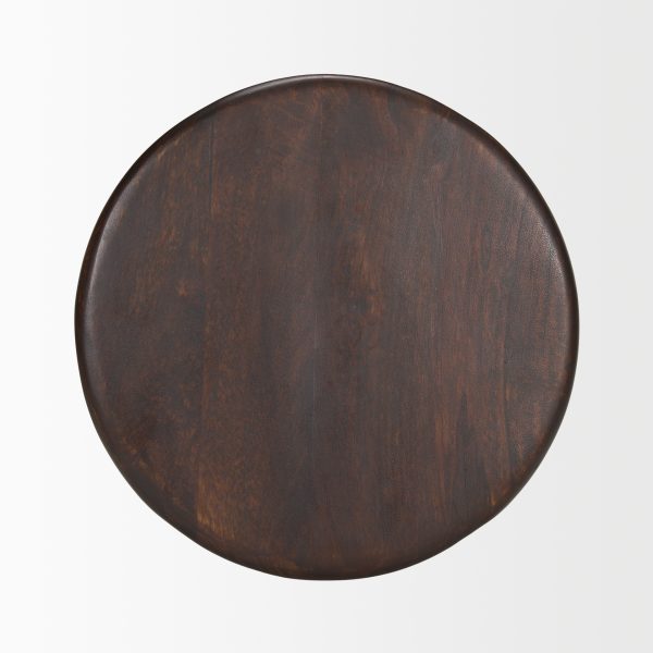 Palmera Dark Brown Wood Pedestal Accent Table 5