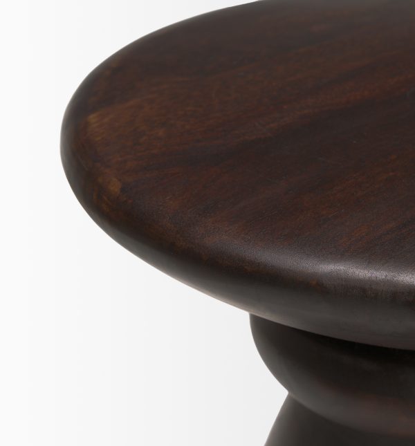 Palmera Dark Brown Wood Pedestal Accent Table 6