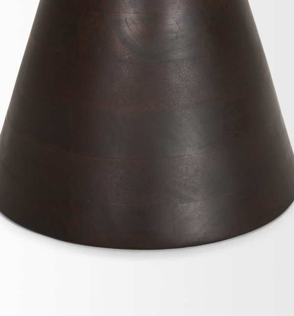 Palmera Dark Brown Wood Pedestal Accent Table 8