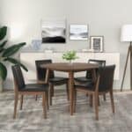 White Solid Wood Round Mid-Century Dining Table for Small Spaces 8 White Solid Wood Round Mid-Century Dining Table for Small Spaces