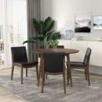 White Solid Wood Round Mid-Century Dining Table for Small Spaces 9 White Solid Wood Round Mid-Century Dining Table for Small Spaces
