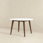 White Solid Wood Round Mid-Century Modern Dining Table 11 White Solid Wood Round Mid-Century Modern Dining Table