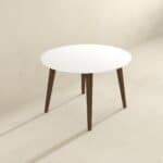 White Solid Wood Round Mid-Century Modern Dining Table 9 White Solid Wood Round Mid-Century Modern Dining Table