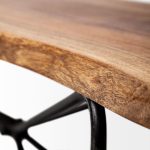 Papillion III 66x18 Natural Solid Wood and Iron Dining Bench