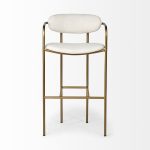 Parker 30" Seat Height Cream Fabric Seat Gold Metal Bar Stool