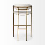Parker 30" Seat Height Cream Fabric Seat Gold Metal Bar Stool