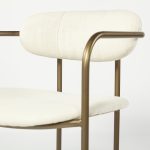 Parker 30" Seat Height Cream Fabric Seat Gold Metal Bar Stool