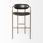 Parker Brown Faux Leather Seat Gold Metal Bar Stool