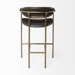 Parker Brown Faux Leather Seat Gold Metal Counter Stool