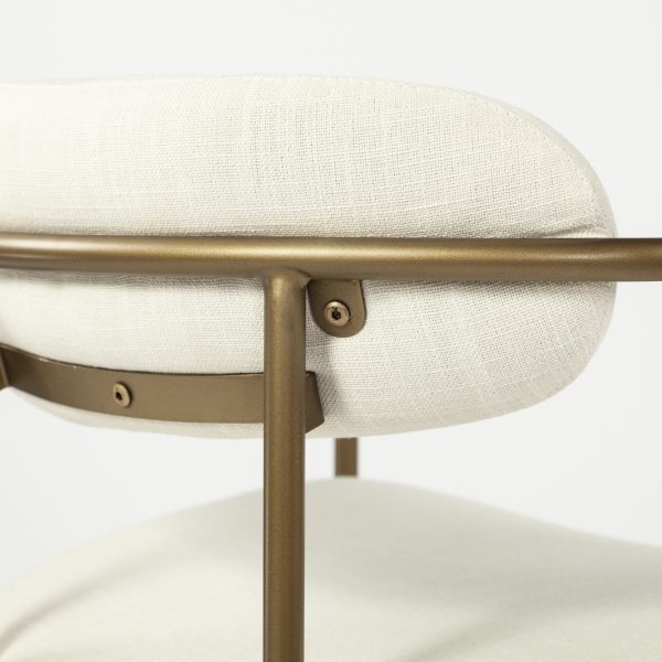 Parker Cream Fabric Seat Gold Metal Counter Stool 11