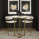 Parker Cream Fabric Seat Gold Metal Counter Stool