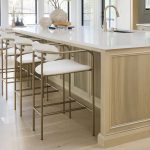 Parker Cream Fabric Seat Gold Metal Counter Stool