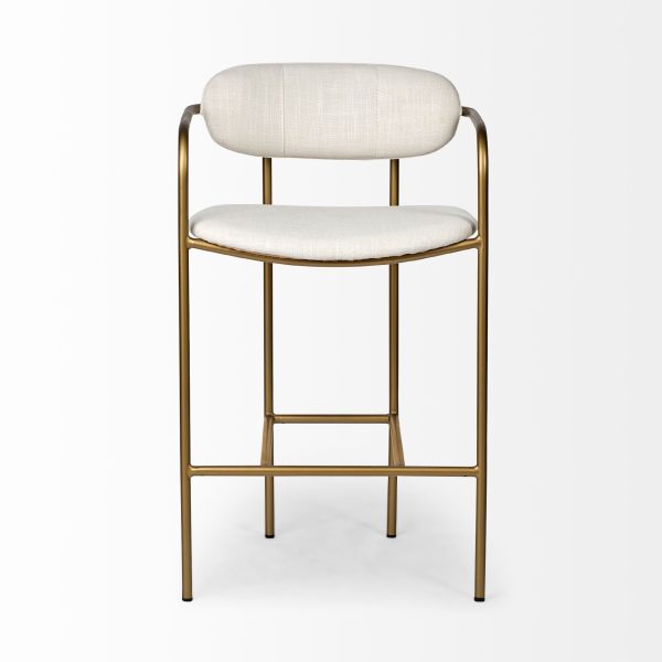 Parker Cream Fabric Seat Gold Metal Counter Stool 6