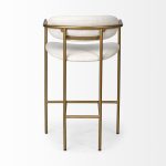Parker Cream Fabric Seat Gold Metal Counter Stool