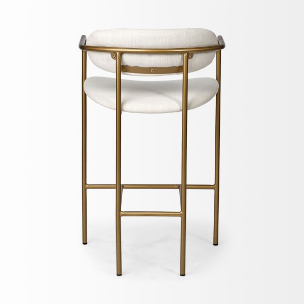 Parker Cream Fabric Seat Gold Metal Counter Stool 8