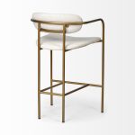 Parker Cream Fabric Seat Gold Metal Counter Stool