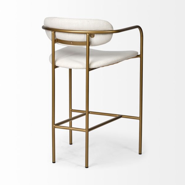 Parker Cream Fabric Seat Gold Metal Counter Stool 9