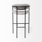 Parker Gray Fabric Seat Black Metal Bar Stool