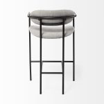 Parker Gray Fabric Seat Black Metal Counter Stool