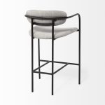 Parker Gray Fabric Seat Black Metal Counter Stool