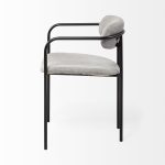 Parker Gray Fabric Seat Black Metal Dining Chair