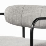 Parker Gray Fabric Seat Black Metal Dining Chair