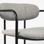 Parker Gray Fabric Seat Black Metal Dining Chair