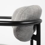 Parker Gray Fabric Seat Black Metal Dining Chair