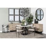 Parker I Beige Fabric Seat Gun Metal Gray Metal Frame Dining Chair