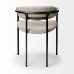 Parker I Beige Fabric Seat Gun Metal Gray Metal Frame Dining Chair